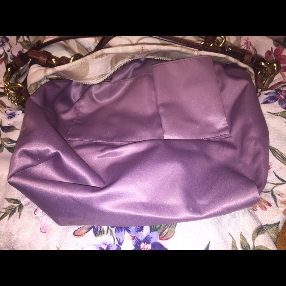 Coach Jacquard Signature Hobo In Cream & Tan $Firm - Picture 7 of 8